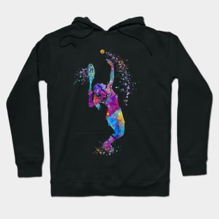 Tennis Girl Watercolor Painting Art Print Gifts Hoodie